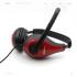 KOMC KM-520 Black Red Over Ear Headphones with Mic for Extraordinary Hearing Experience