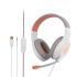 MeeTion MT-HP021 Stereo Gaming Headphones White Orange Lightweight Backlit