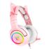 ONIKUMA K9 Pink Gaming Headset with Removable Cat Ears, for PS5, PS4, Xbox One (Adapter Not Included), Nintendo Switch, PC, with Surround Sound, RGB LED Light & Noise Canceling Retractable Microphone