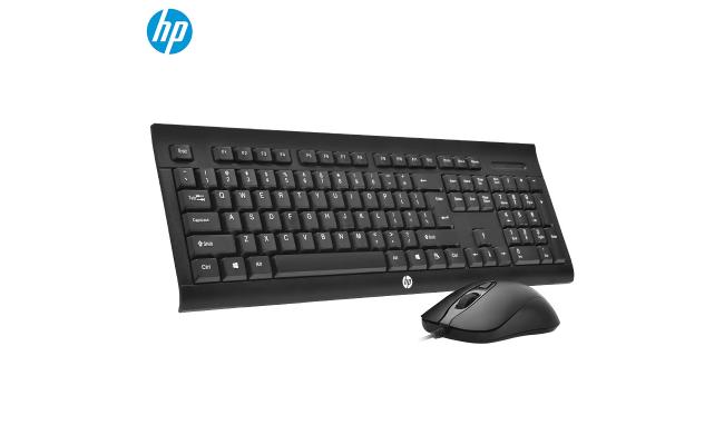 HP KM100 Wired Keyboard Mouse Combo English Keyboard Laptop Optical Gaming Ergonomics