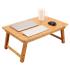 NNEWVANTE ZS1 Laptop Table Adjustable 100% Bamboo Foldable Breakfast Serving Bed Tray