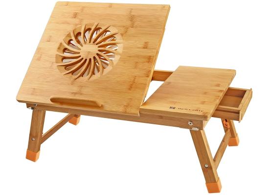 NNEWVANTE ZS-9F Portable Folding Bamboo Laptop Table