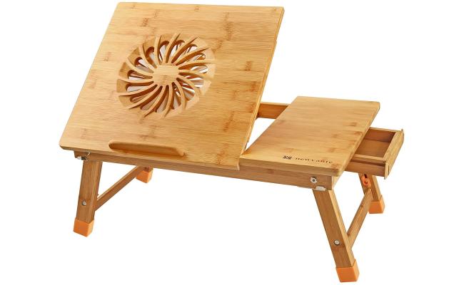 NNEWVANTE ZS-9F Portable Folding Bamboo Laptop Table