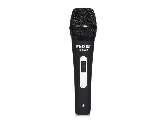 Weisre M-6900 Wired Unidirectional Dynamic Microphone Use With 6.35mm Plug–Black