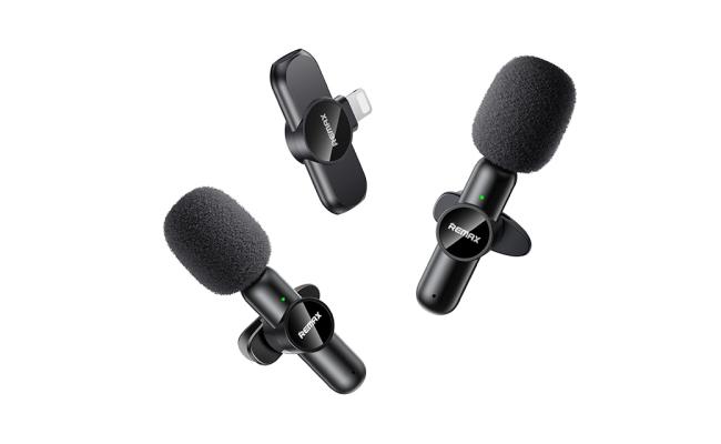 Remax K10 Ryusic Series One-to-Two Live Stream Wireless Microphone -Iphone