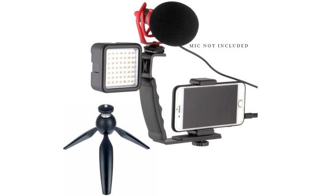 Smartphone Vlogging Kit - included L Shape tripod for Gimbal, Flash Light