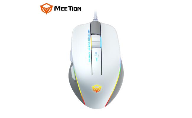 Meetion GM23_2023 RGB USB Gaming Mouse -White & Grey