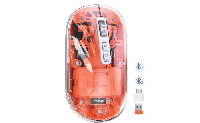 Meetion BTM005 Dual Mode 2.4G Bluetooth & Wireless Mouse -Orange