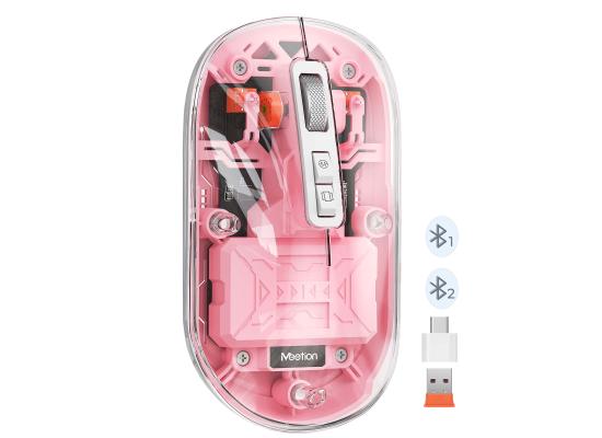 Meetion BTM005 Dual Mode 2.4G Bluetooth & Wireless Mouse -Pink