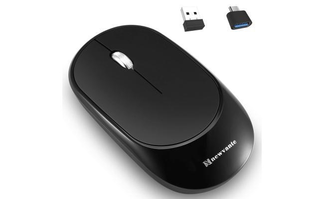 NNEWVANTE Wireless Mouse, Rechargeable 2.4 G Slim