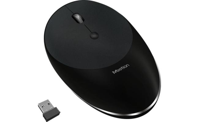 MeeTion MT-R600 2.4g Slim Rechargeable Silent Wireless Mouse -Black