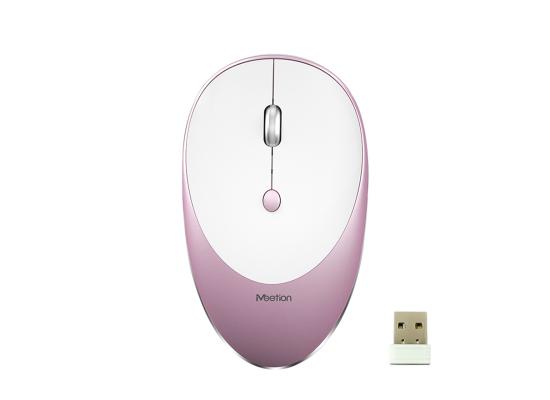 MeeTion MT-R600 2.4g Slim Rechargeable Silent Wireless Mouse -Rose Gold