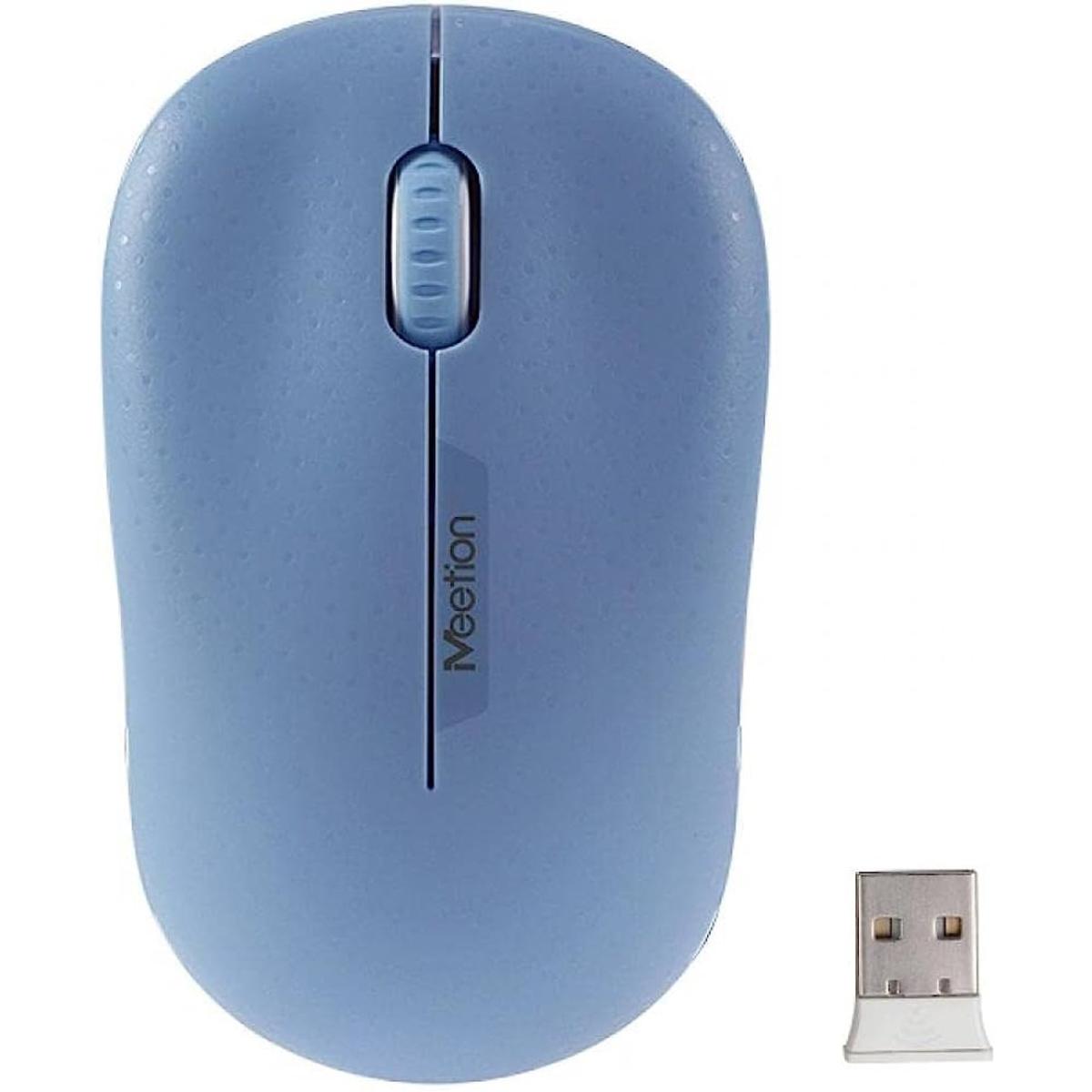 MeeTion MT-R545 Cordless Optical Usb Computer 2.4GHz Wireless Mouse -Blue