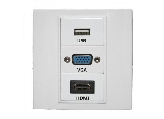 VGA HDMI USB Multimedia Faceplate Wall Plate 