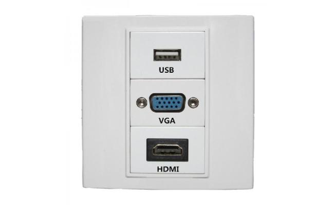 VGA HDMI USB Multimedia Faceplate Wall Plate