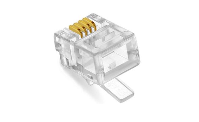 100 pcs RJ11 Modular Plugs 6P4C For Solid Connectors