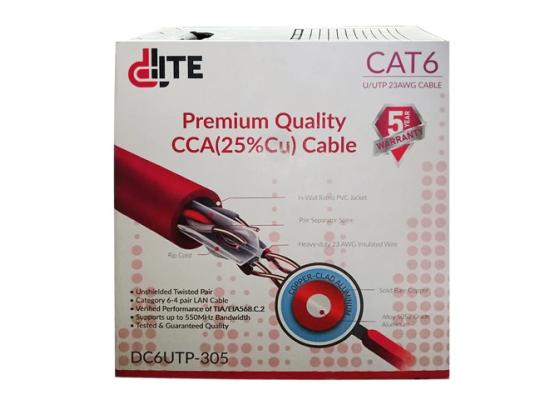 CAT6 UTP 23AWG CCA(25% Cu) Dilite Network Cable 305M