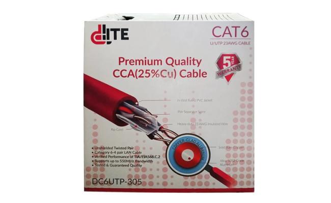 Dlite by D-Link CAT6 UTP 23AWG CCA (25% Cu) Network Cable Drum 305M