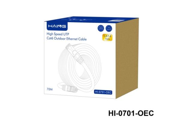 HAING HI-0701-OEC High Speed UTP Cat 6 Outdoor Ethernet Cable 70M