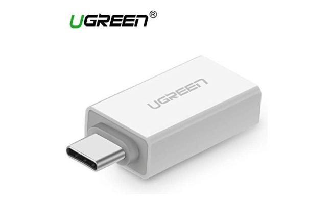 UGREEN US173 Converter Type-C Male to USB 3.0 Female OTG Adapter-White