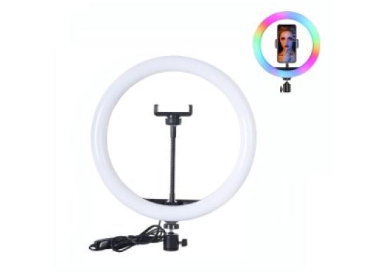 MJ26 26cm 10-inch RGB LED Ring Light with Phone Clip