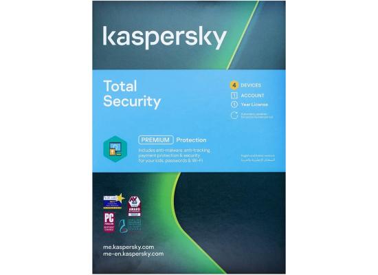 Kaspersky Total Security Multi Device 4 Users Media & License  1 Year