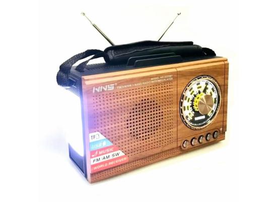 stereo NS-3225BT sound am/fm multiband radio old style wooden color radio
