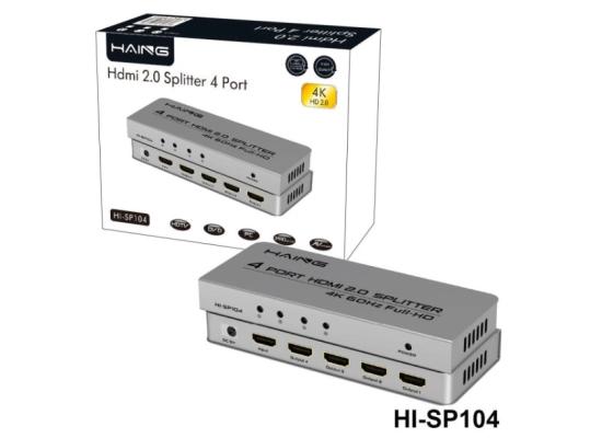 HAING HI-SP104 4Kx2K HDMI Splitter 1x4 1 in 4 out 4K with UHD Splitter 2.0V W 12V 1A Power Adapter