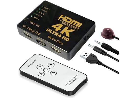 4K HDMI Switcher with IR Remote Control-5 Port