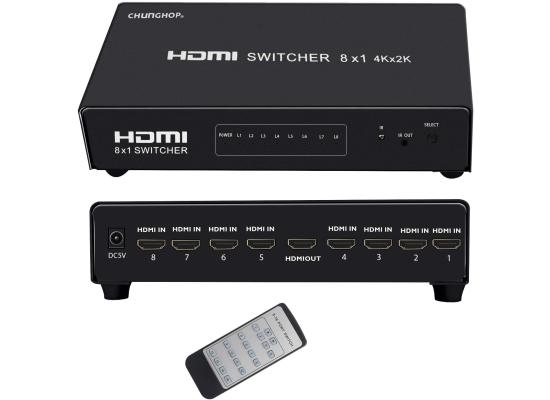 HDMI Selector 8 in 1 Out 4K 