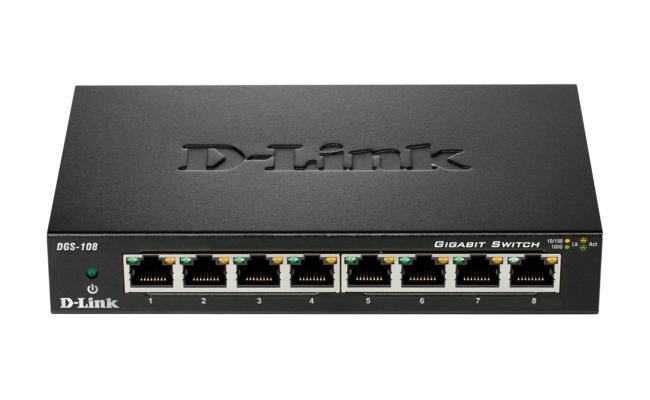 D-Link DGS-108/B 8-port 10/100/1000 Unmanaged Desktop Switch