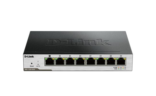 D-Link DGS-1100-08PD 8-Port Gigabit PoE-Powered Smart Managed Switch