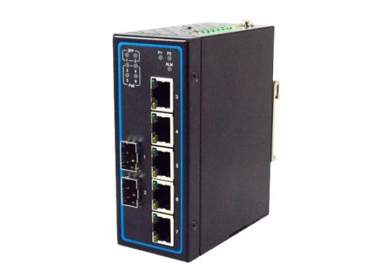 D-Link DGS-F1000-4P1T2S 5 Port Gigabit (4x PoE ports) 2x SFP industrial unmanaged Switch