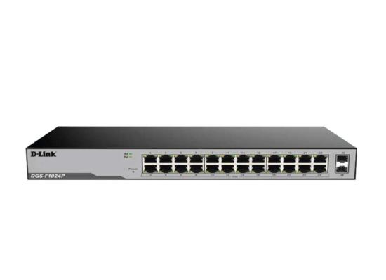 D-Link DGS-F1024P 24 Port Gigabit Unmanaged POE Switch with 2 SFP ports 250 watts