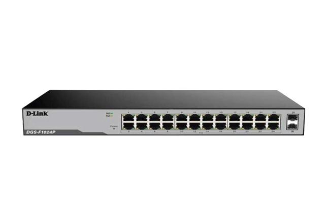 D-Link DGS-F1024P 24 Port Gigabit Unmanaged POE Switch with 2 SFP ports 250 watts