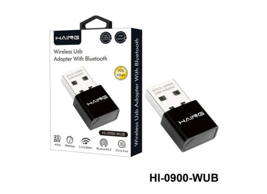 HAING HI-0900-WUB Wirelee Usb Adapter With Bluetooth BT5.3+AX900 USB Adapter