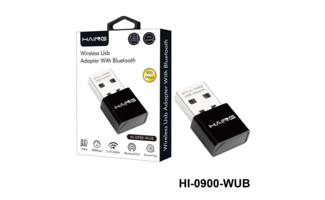 HAING HI-0900-WUB Wirelee Usb Adapter With Bluetooth BT5.3+AX900 USB Adapter