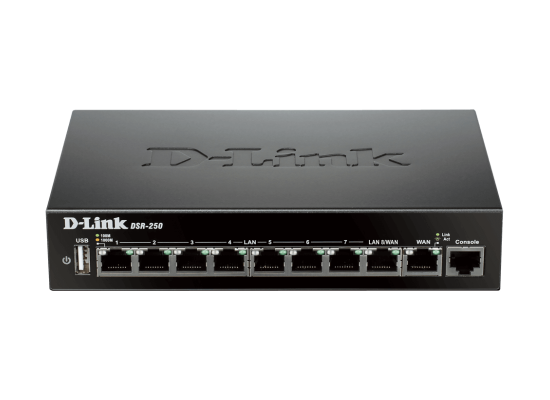 D-Link DSR-250 8-Port Gigabit VPN Router