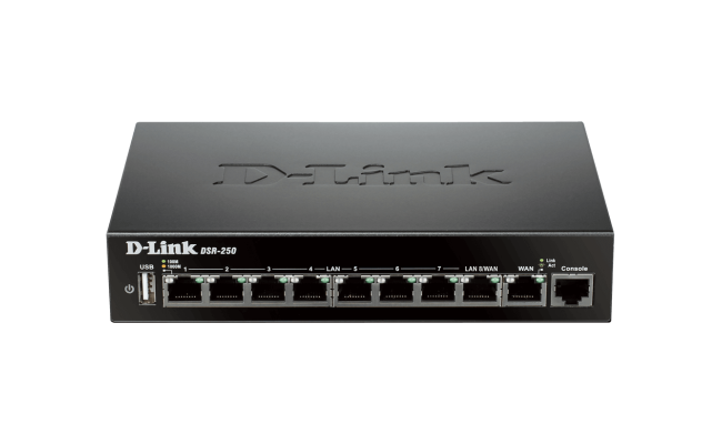 D-Link DSR-250 8-Port Gigabit VPN Router