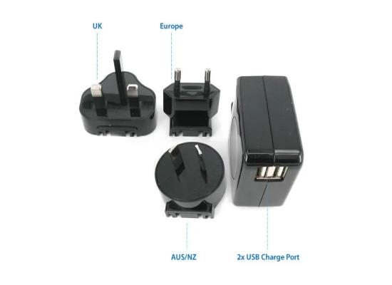 Huntkey TravelMate Multi Plugs USB Wall Charger Adapter 
