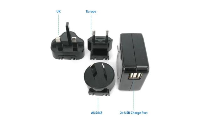 Huntkey TravelMate Multi Plugs USB Wall Charger Adapter