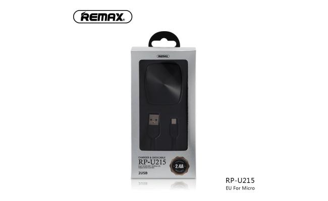 Remax RP-U215 2.4A Dual USB Charger & Data Cable for Micro