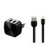 Remax RP-U215 2.4A Dual USB Charger & Data Cable for Micro