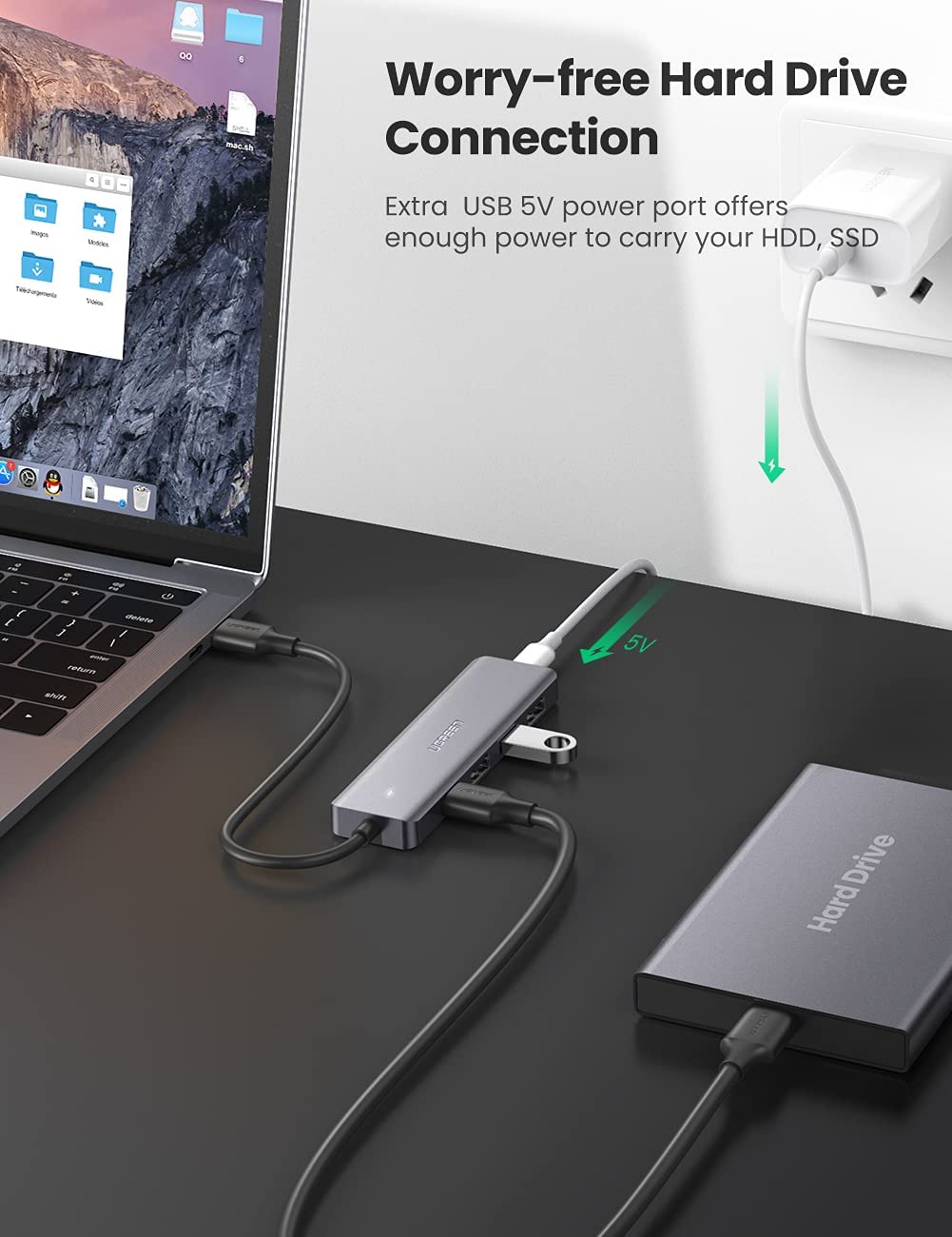 Ugreen CM219 4-Port USB3.0 Hub with USB-C Power Supply – netcomSmart